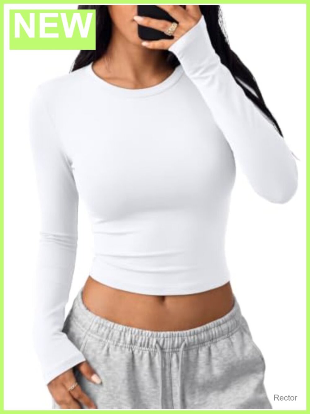 Women's Long Sleeve Crop Top Slim Fit Crew Neck Y2K Basic Shirt